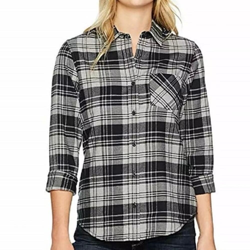 Pendleton Woolen Mills Black Plaid Button Down Sh… - image 1